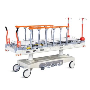 Chariot de transport médical de style LINET, plateforme élévatrice hydraulique, hauteur réglable, lit de réanimation d'urgence, utilisation en endoscopie - Product Image 1