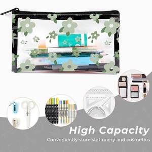 2025 Trending Custom Bento Bag Impermeable Hawaiian Pink Anthurium Print Reutilizar Transparente Clean Juego de dos piezas - Product Image 3