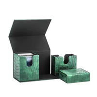 Boîtes à cartes en cuir Boîte de jeu de cartes Boîte de rangement de cartes à jouer à fermeture magnétique personnalisée