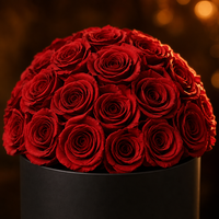 Luxe geconserveerde echte roos in een hoedendoos, eeuwige bloem zwart goud Valentijnsdag huwelijksjubileum cadeau groothandel aangepaste logo