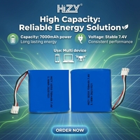 HiZY OEM 7.4V 700mAh 18350 Baterai Lithium-ion Isi Ulang CC/CV Perangkat Portabel Kapasitas Tinggi Kepadatan Energi