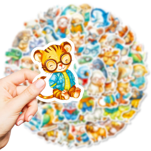 Paquete de 56 Pegatinas de Vinilo Resistentes al Agua con Animales Lindos con Gafas <span class=keywords><strong>para</strong></span> Decorar Diarios, Computadoras Portátiles, Agendas y Álbumes de Recortes - Product Image 1