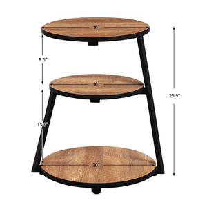 Hiện đại bằng gỗ <span class=keywords><strong>3</strong></span> tầng sofa bên bảng màu nâu Snack Bàn Cạnh Giường ngủ - Product Image 4