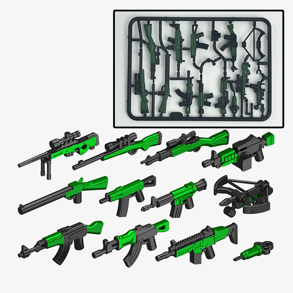 WW2 Military Green Guns Brickarmy World War II LEGO Guns
