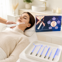 Appareil professionnel 6 en 1 haute fréquence pour le visage, baguette d'électrothérapie, électrode, appareil facial pour salon et usage domestique, équipement de beauté