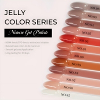 Ensemble de vernis à ongles en gel rose jelly 12 couleurs pour l'été, sans TPO ni HEMA, semi-permanent UV, gel transparent nude, fournitures OEM, marque privée