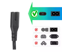 YUEE YOUNG Ac câble d'extension 2 broches C7 prise ue connecteur Iec C7 câble d'alimentation 250v Mickey Mouse tourne l'Eurostick