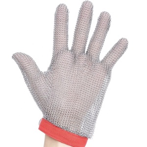 Guantes de seguridad de protección laboral para carniceros de malla de acero inoxidable de <span class=keywords><strong>5</strong></span> dedos 316L, guantes resistentes a cortes, guante de cota de malla - Product Image 2