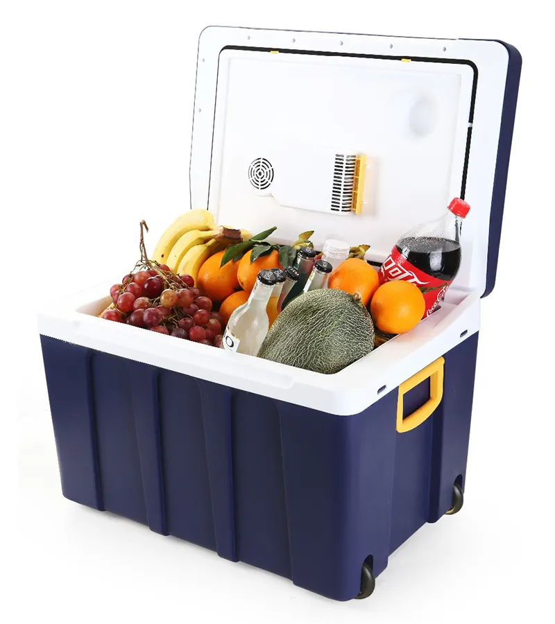 ตู้เย็นตั้งแคมป์12V,ตู้เย็นทำความร้อน/อุ่นในรถยนต์ตู้เย็นพกพาตู้เย็นไฟฟ้าในรถยนต์ตู้เย็นแบบพกพา50L