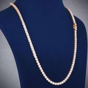 Elegant Lab Created <b>Diamond</b> 925 Sterling <b>Silver</b> Luxury Chain <b>Necklace</b> for Daily Wear Wedding Gifting - Product Image 1
