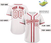 Camiseta de Béisbol Personalizada con Rayas, Estilo Hip Hop, Camisetas Deportivas con Nombre y Número del Equipo, 100% Poliéster, Lavable a Máquina, para Hombre y Mujer