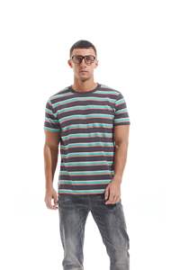 Logotipo personalizado impreso Vintage Streetwear camisetas rayas de manga corta Camisetas Hombre de gran tamaño fabricantes camisetas - Product Image 6