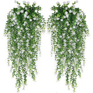 Green Field Artificial Eucalyptus <b>Wall</b> Hanging Plant Vine Floral <b>Decoration</b> For Indoor Outdoor Use - Product Image 3