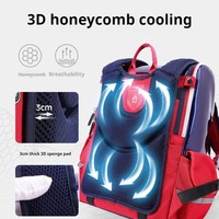 Sac à dos scolaire ergonomique breveté de 16 pouces compartiment géométrique étanche pour ordinateur portable système de soutien de la colonne vertébrale pour étudiants