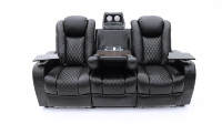 Geeksofa Siège de canapé inclinable en cuir électrique pour cinéma maison avec télécommande pour porte-gobelet