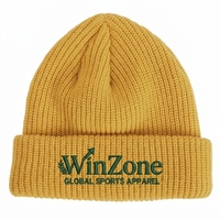 Bonnet en laine de haute qualité, chaud et confortable pour homme et femme, avec logo brodé personnalisé, bordure en tissu éponge, bonnet d'hiver épais et tricoté.