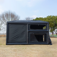 Tente gonflable surdimensionnée pour le camping, pliable, renforcée, étanche, rectangulaire, noire