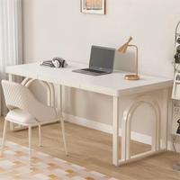 Bureau d'écriture de calligraphie écologique, direct usine, avec cadre métallique crème, ergonomique pour le bureau à domicile et l'étude, en gros