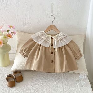 Nouveau <span class=keywords><strong>Manteau</strong></span> Printemps 2026 pour Filles, en Coton Brodé, Manches Longues, Col à Volants, Style Coréen, Élégant, Mignon et Polyvalent - Product Image 2