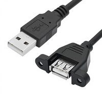 Câble d'extension USB 2.0 de 20 m avec trous de fixation pour clé USB, panneau de châssis, câble de données mâle-femelle en cuivre sans oxygène pour ordinateur