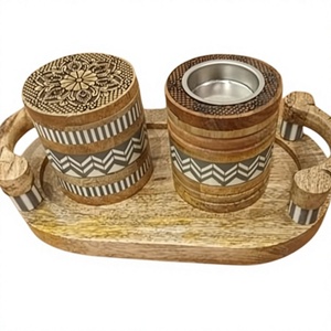 Ensemble de brûleur à bakhoor en bois élégant de qualité supérieure, boîte de rangement décorative, fait main, écologique, cadeau pour la maison - Product Image 2