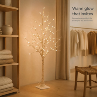 Arbre lumineux LED 8 modes 120 cm en bouleau blanc, guirlande féerique, arbre scintillant de table, décoration lumineuse pour la maison, la chambre et Noël