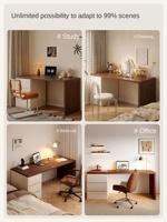 Bureau d'ordinateur, bureau de travail, bureau de chambre, bureau domestique avec armoire intégrée, coiffeuse avec tiroirs, bureau