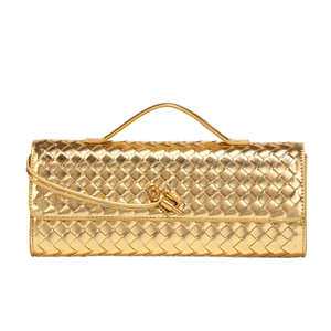 Nuevo bolso de cena de cuero PU suave tejido a la moda con decoración de botones de cadenas estilo cruzado inspirado en el <span class=keywords><strong>viejo</strong></span> bolso de órgano Baguetter - Product Image 1