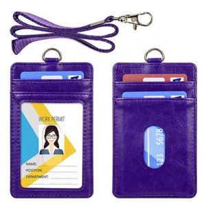 Porta Tarjetas de Crédito Personalizado con Ranura para Tarjetas, de Cuero PU, con Cordón para Cuello y Porta Identificación - Product Image 4