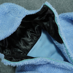 Sudadera con capucha de lana <span class=keywords><strong>Polar</strong></span> con cremallera completa para <span class=keywords><strong>hombre</strong></span>, chaqueta gruesa de lana de cordero, detalle de apliques bordados, Sudadera con capucha enmascarada suave cálida para invierno - Product Image 5