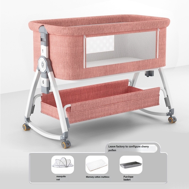 ORANGLES Portable Multifunctional Baby Bassinet Bed – Foldable Newborn Baby Crib with Large Splicing Design & Mobile Portable Nursery Bed - detailed closeup view - Image 3 of 4 | great for travel | Texas | Free Shipping ORANGLES