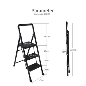 Cambodia Factory EN131 Folding Construction Multipurpose Foldable Platform Household Folding 3 Step Tripod Steel <strong>Ladder</strong> For Loft - Product Image 5