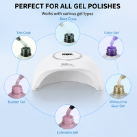 Lampe à ongles UV LED haute puissance 48W - Professionnelle, portable, sans fil, pour usage domestique et en salon, en plastique