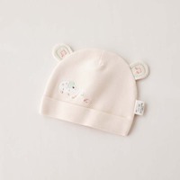 Bonnet en coton de classe A pour nouveau-né, doux, double couche, avec oreilles 3D brodées, coupe-vent, pour bébé de 0 à 3 mois