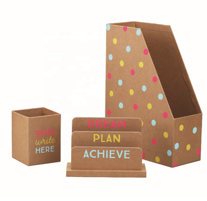 Set di <span class=keywords><strong>accessori</strong></span> per forniture per <span class=keywords><strong>ufficio</strong></span> con portapenne per stampa serie di carta Kraft aziendale - Product Image 1