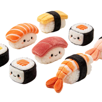 Porte-clés en peluche personnalisé Kawaii Sushi, vente en gros, pendentif souple réaliste en forme de saumon nigiri, cadeau anti-stress