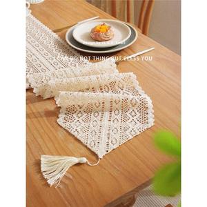 YL G.X. Camino de Mesa Bordado con Encaje de Algodón, Decoración para el Hogar, Lavable, 120x30cm, Estilo Moderno - Product Image 2