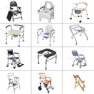 KSMED Disabled Toilet Chair KSM-CC Lightweight <b>Folding</b> Travel <b>Commode</b> Chair Wheels Toilet Chair with Arm - Product Image 5