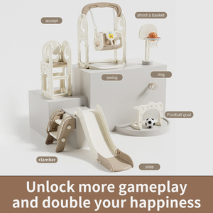 Trẻ Em Trượt Sân Chơi Trong Nhà Thiết Bị Trẻ Em Trượt Đồ Chơi Toddler HDPE Nhựa 5 Trong 1 Bé Đu Và <span class=keywords><strong>Slide</strong></span> Cho Trẻ Em - Product Image 4