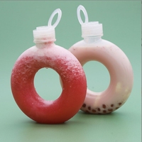 Bouteille Donut 500 ml (16 oz) de Haute Qualité, Résistante à la Chaleur en PP, pour Lait, Thé, Jus et Boissons