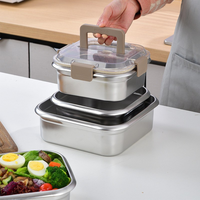 Boîte à lunch grande capacité en acier inoxydable 304 poignée anti-fuite conteneur de pique-nique de congélateur frais pour stockage de fruits Kimchi