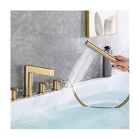 Cascade pont monté salle de bain baignoire douche robinet ensemble cinq trous baignoire douche mitigeur baignoire mélangeur