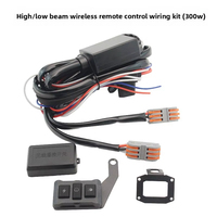 Foco LED para motocicleta de 300W con control remoto, arnés de cableado de faro uno a dos, luz alta/baja y estroboscópica, directo de fábrica