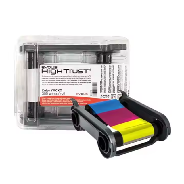 ID Card Printer Primacy R5F008S140 Original Ribbon YMCKO Color 300 Prints/Roll Compatible with Zenius