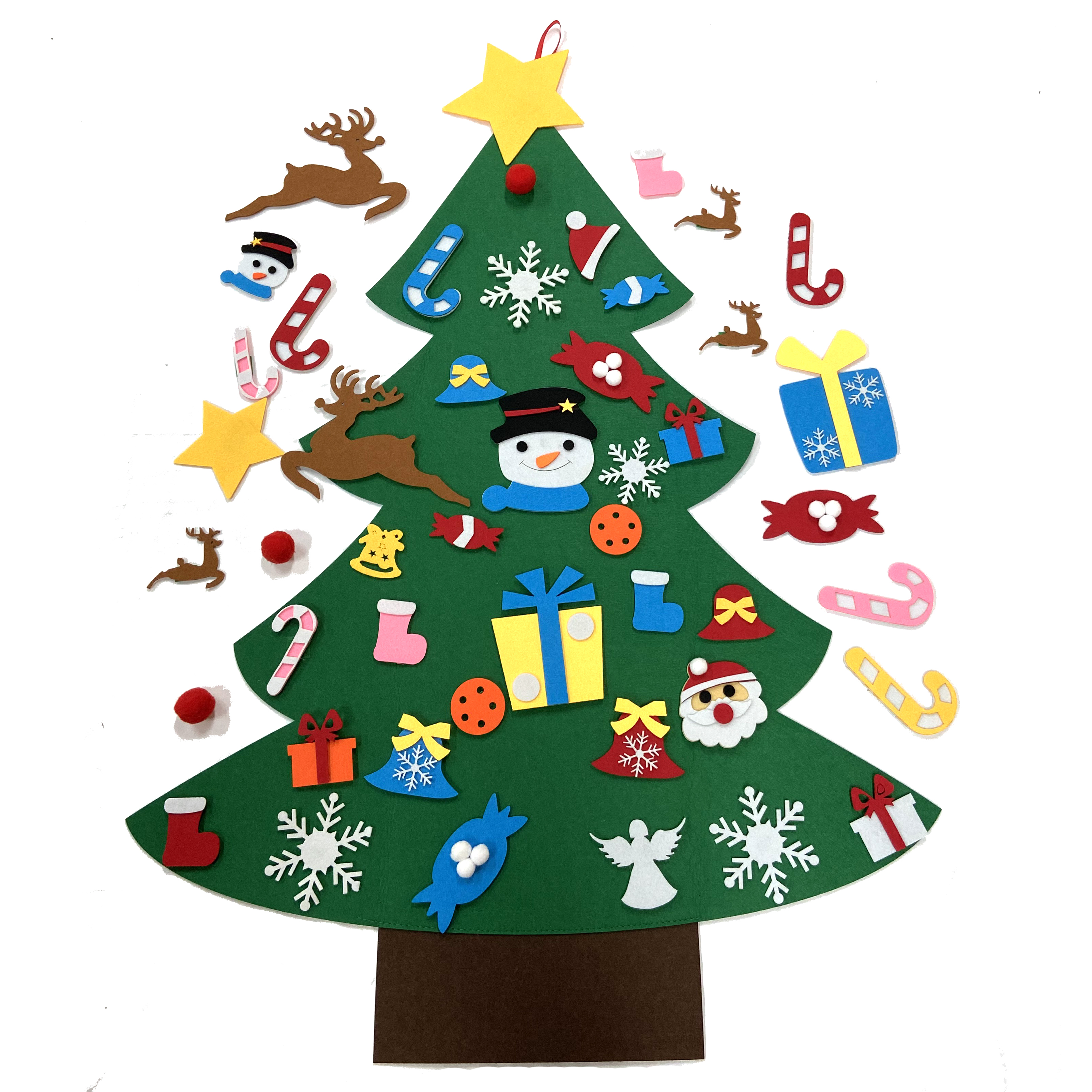Children wall hanging Christmas gifts DIY felt Christmas tree for Christmas decorations - Product Image 1