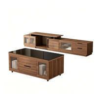 Table basse relevable 2-en-1 convertible de style Mid-Century pour petit salon, personnalisable OEM/ODM