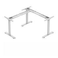 Cadre de bureau électrique ergonomique moderne à 3 pieds en forme de L, réglable en hauteur, pour position assise ou debout
