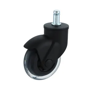 Wensu Manufacturer 3 Inch Small PU Threaded Chair Swivel Caster Wheel With Brake