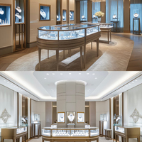 Vitrines de présentation de bijoux pour la décoration intérieure, conception de salles d'exposition de bijoux, présentoirs pour créer des espaces haut de gamme pour salles d'exposition de bijoux