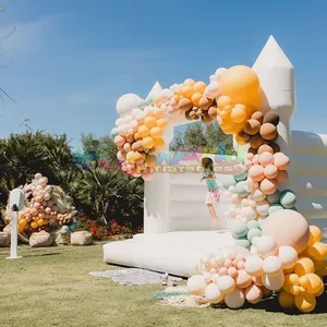 Ticari pvc eğlenceli açık şişme düğün fedai jumper kapalı oyun parti beyaz sıçrama ev kale çocuklar için oynamak